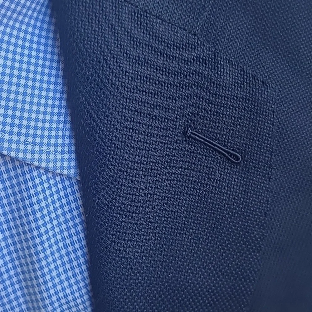 KNOT STANDARD Custom Black Weave Wool Metal Buttons‎ 42 S Mens Sport Coat Blazer